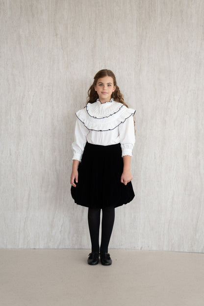 Velvet Balloon Skirt - Black