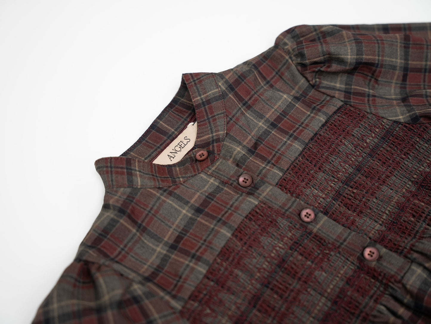 Plaid Dress - Burgundy