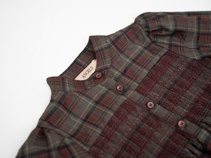 Plaid Dress - Burgundy