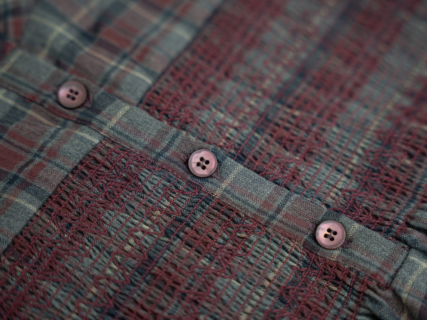 Plaid Dress - Burgundy