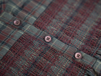 Plaid Dress - Burgundy