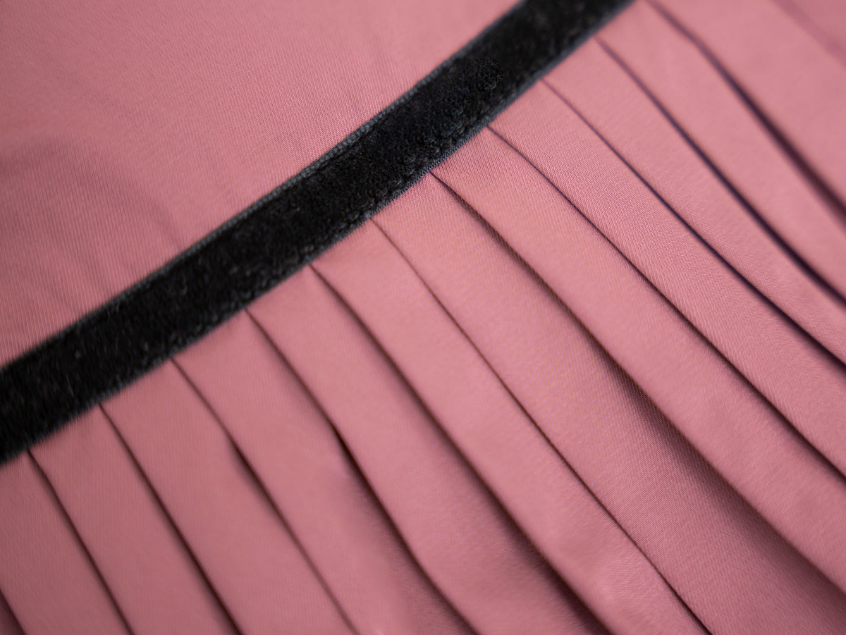 Pleated Flared Dress - Raspberry