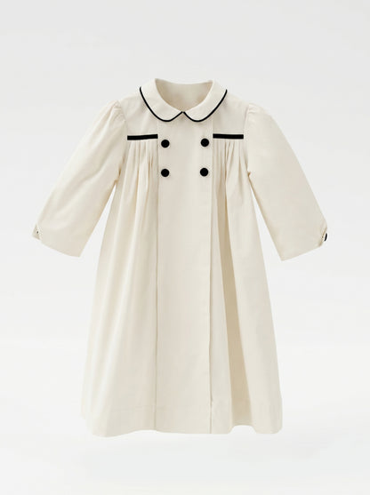 Pleated Flared Dress - Cream