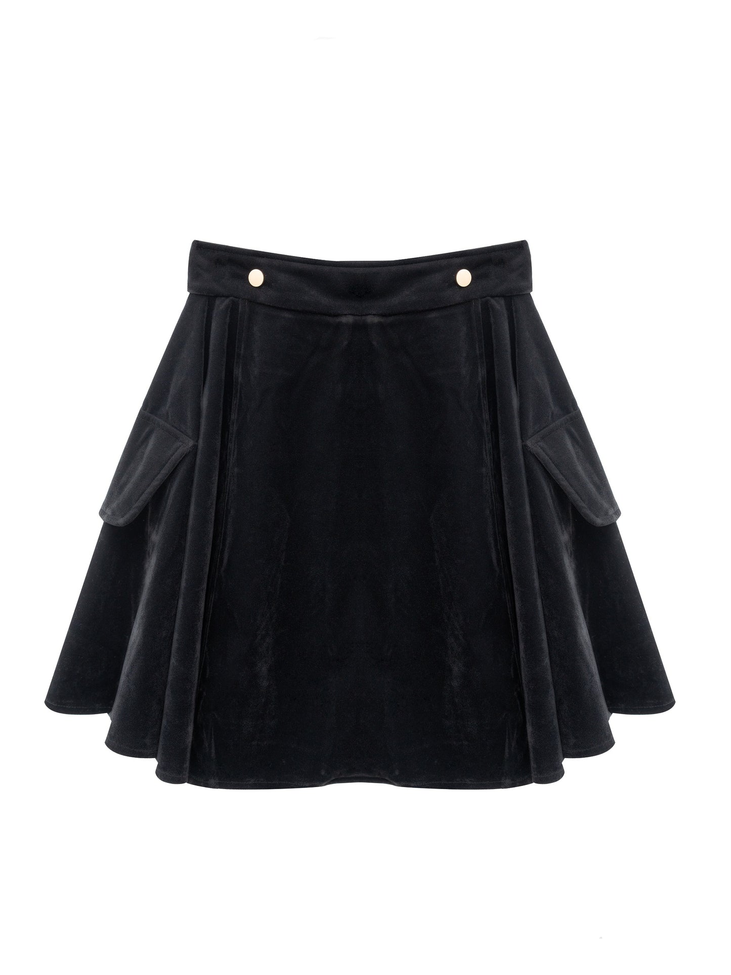 Velvet Wrap Skirt - Black