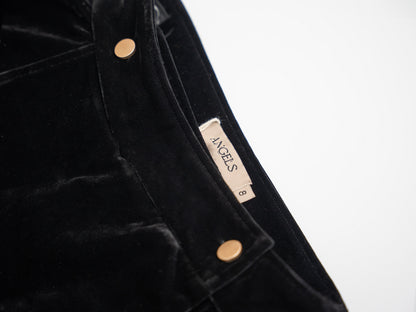 Velvet Wrap Skirt - Black