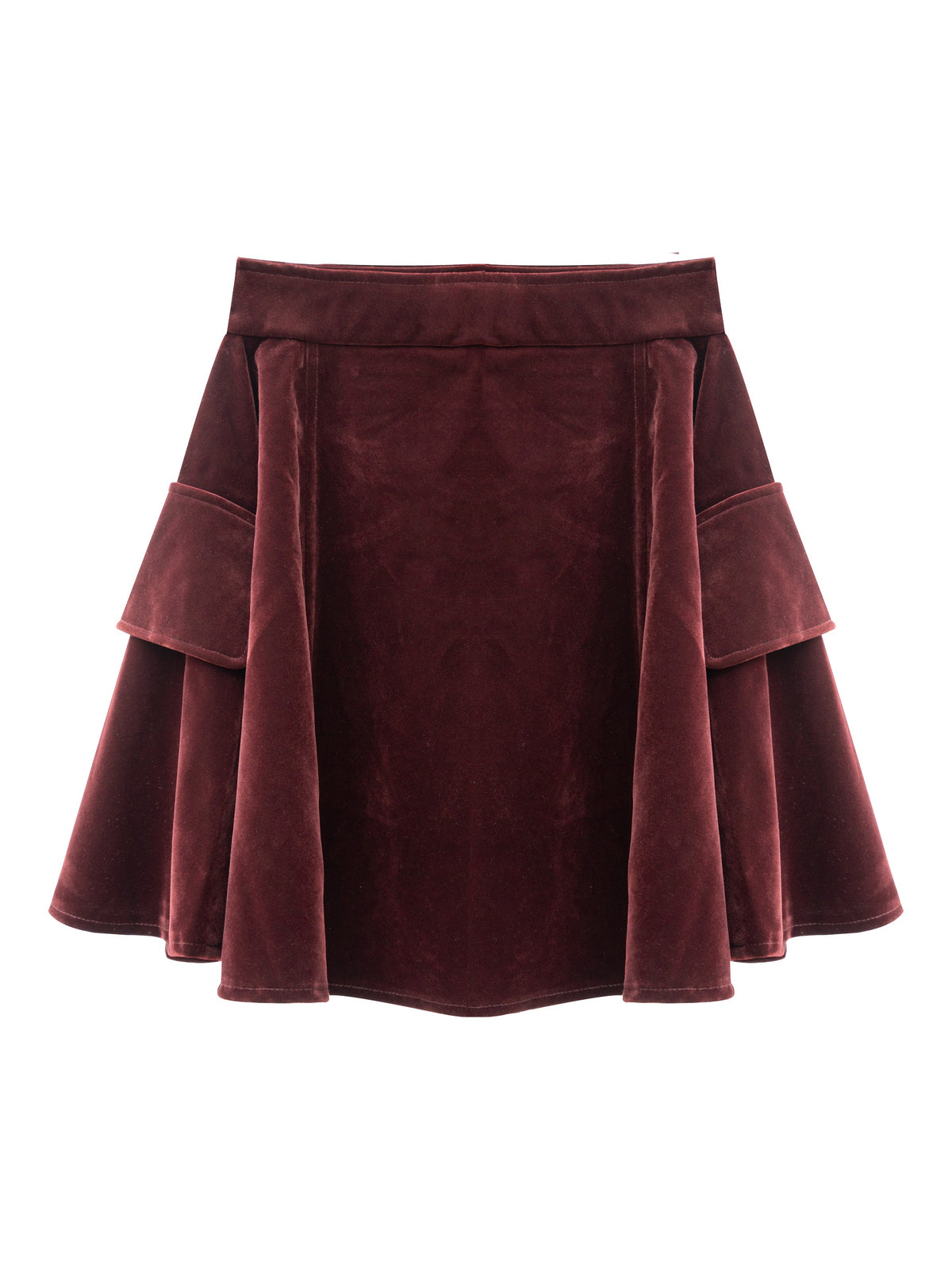 Velvet Wrap Skirt - Burgundy