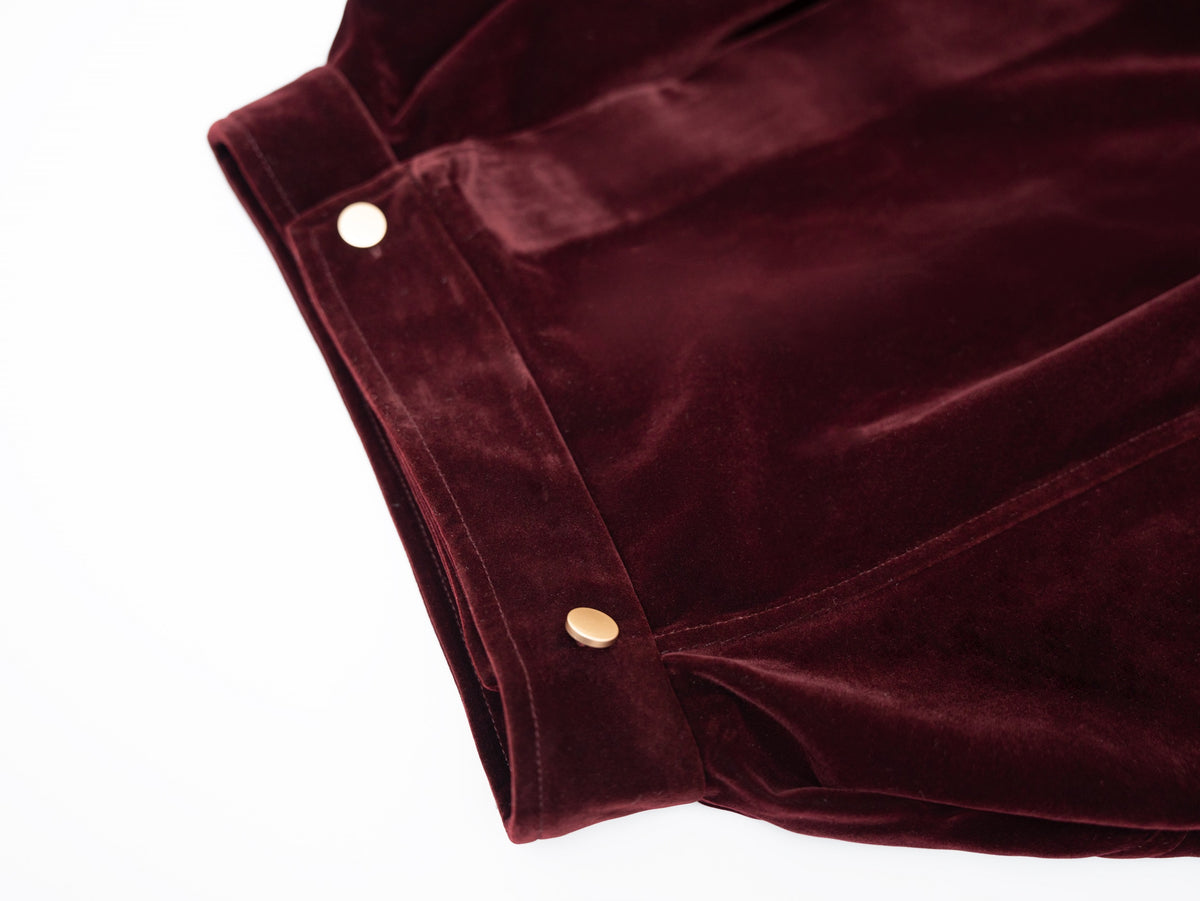 Velvet Wrap Skirt - Burgundy