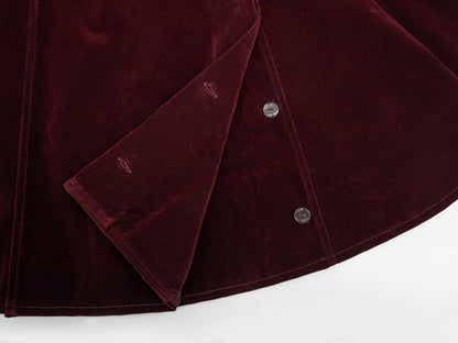 Velvet Wrap Skirt - Burgundy