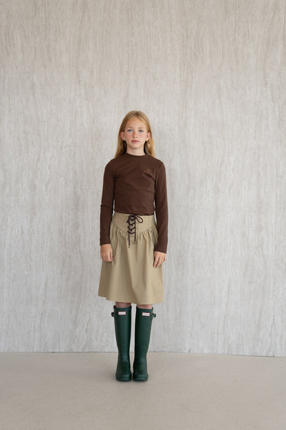Lace-Up Skirt - Mocha