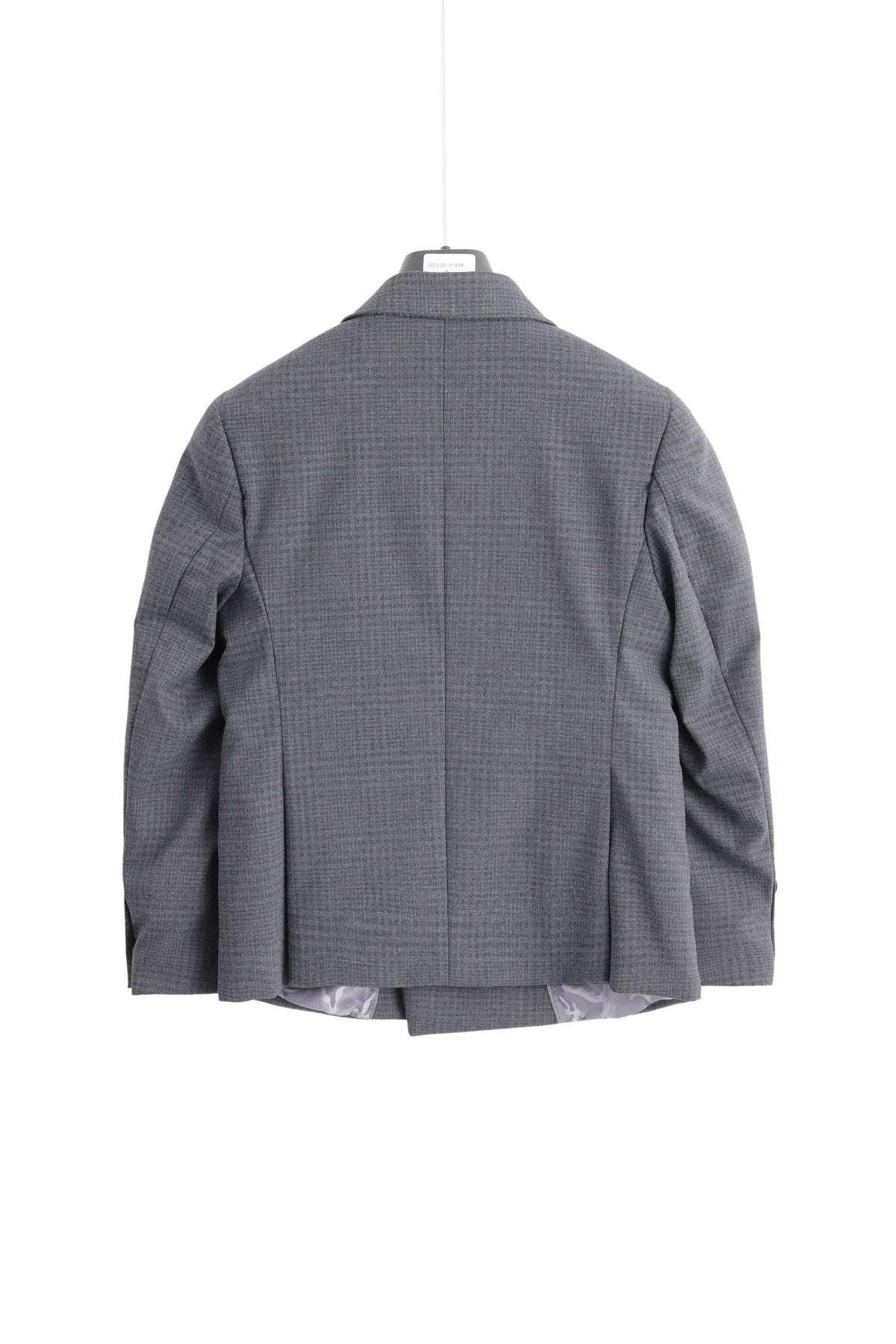 Double-Breasted Checkered Jacket - Grey