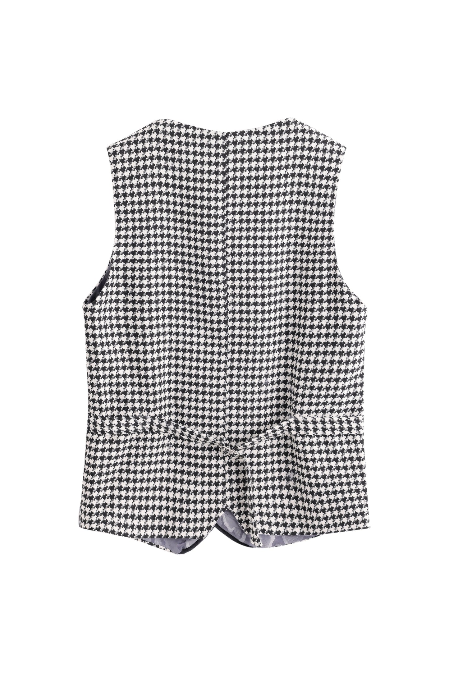 Pepita Tuxedo Vest - Black
