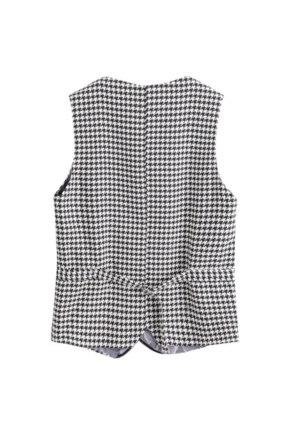 Pepita Tuxedo Vest - Black