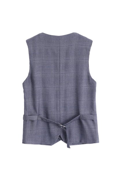 Checkered Vest - Navy