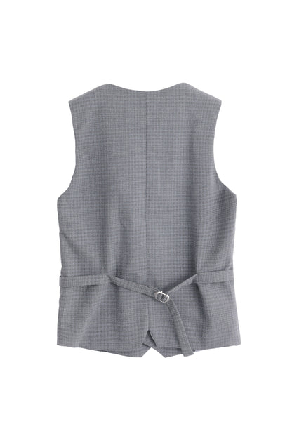 Checkered Vest - Grey