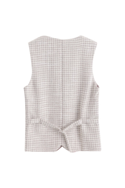 Pepita Vest - Mocha
