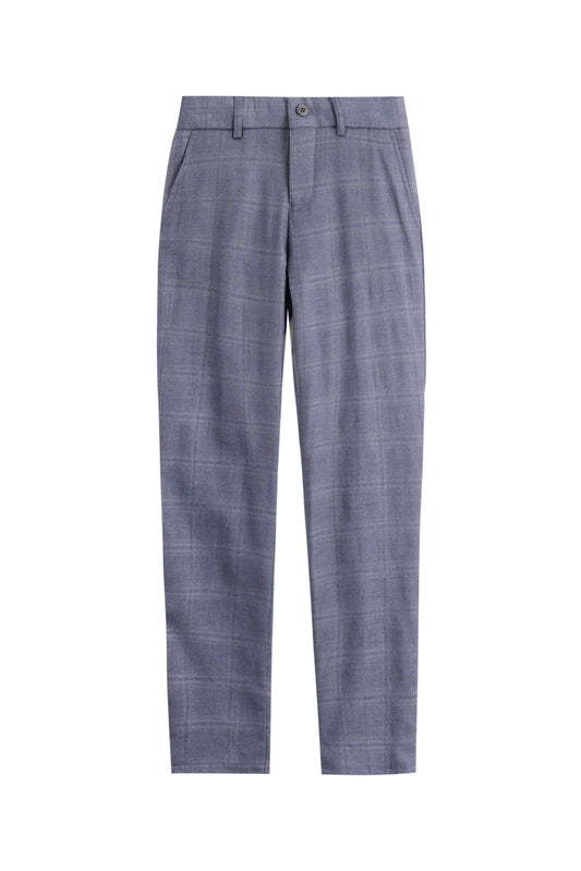 Checkered Trousers - Navy