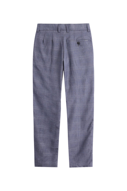 Checkered Trousers - Navy