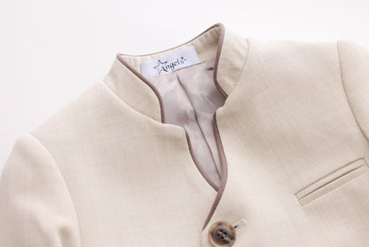 Asymmetric Tuxedo Jacket- Ivory