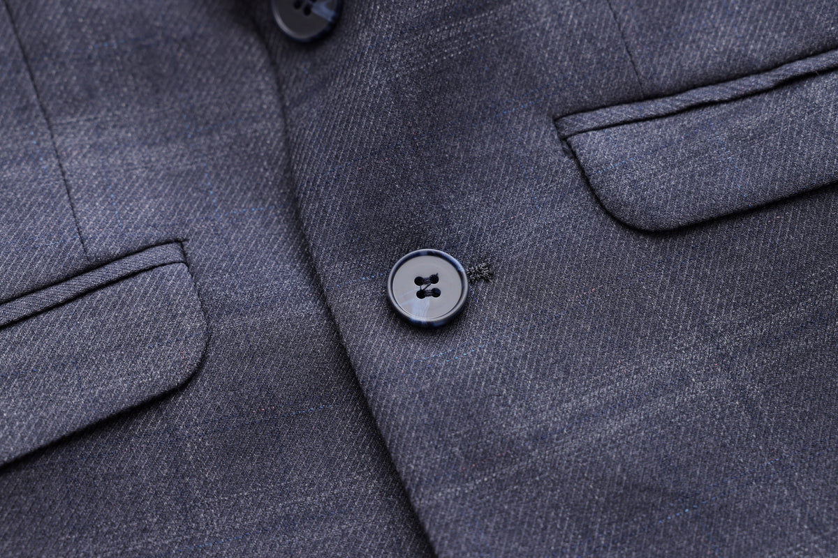 Checkered Jacket - Navy