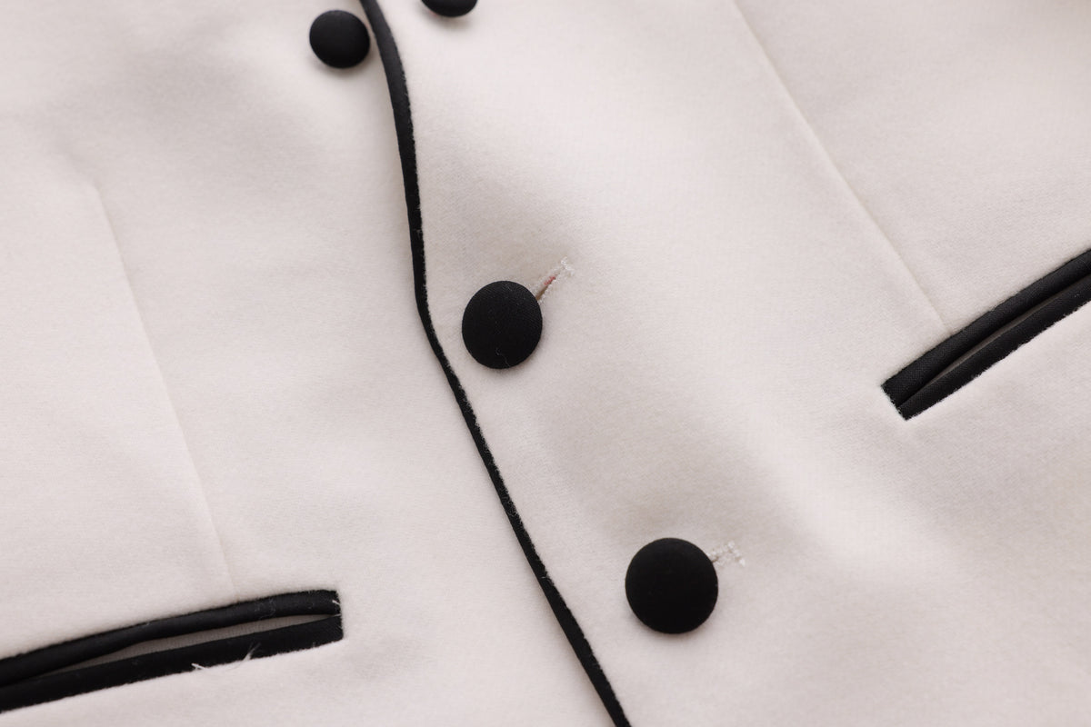 Piping Tuxedo Jacket - White