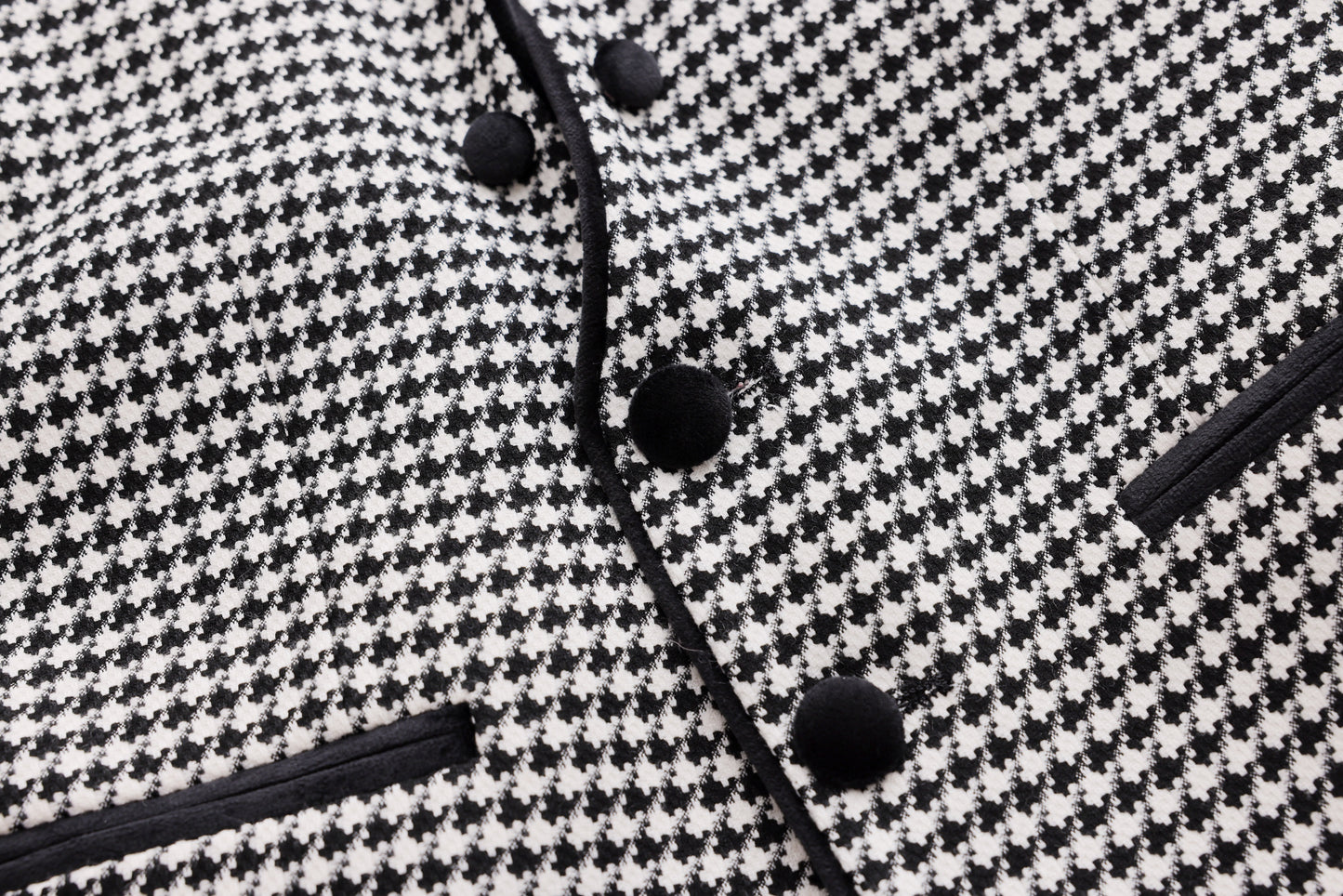Pepita Tuxedo Jacket - Black