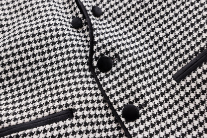 Pepita Tuxedo Jacket - Black