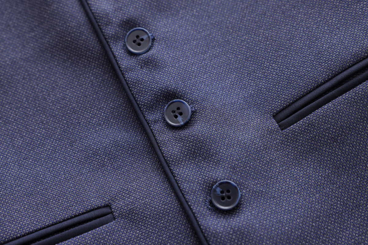 Honeycomb Textured Vest - Navy