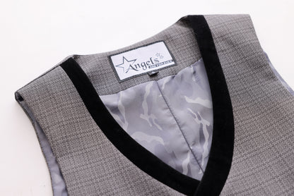 Velvet Lapel Vest - Grey