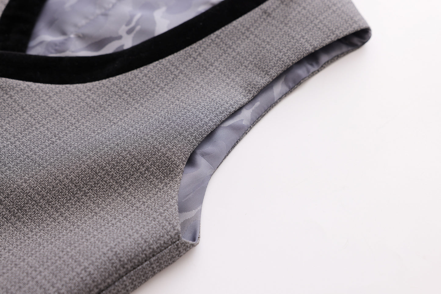 Velvet Lapel Vest - Grey