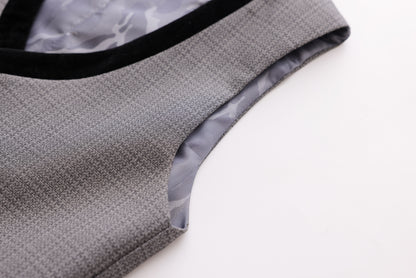 Velvet Lapel Vest - Grey