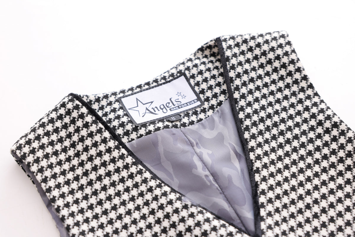 Pepita Tuxedo Vest - Black