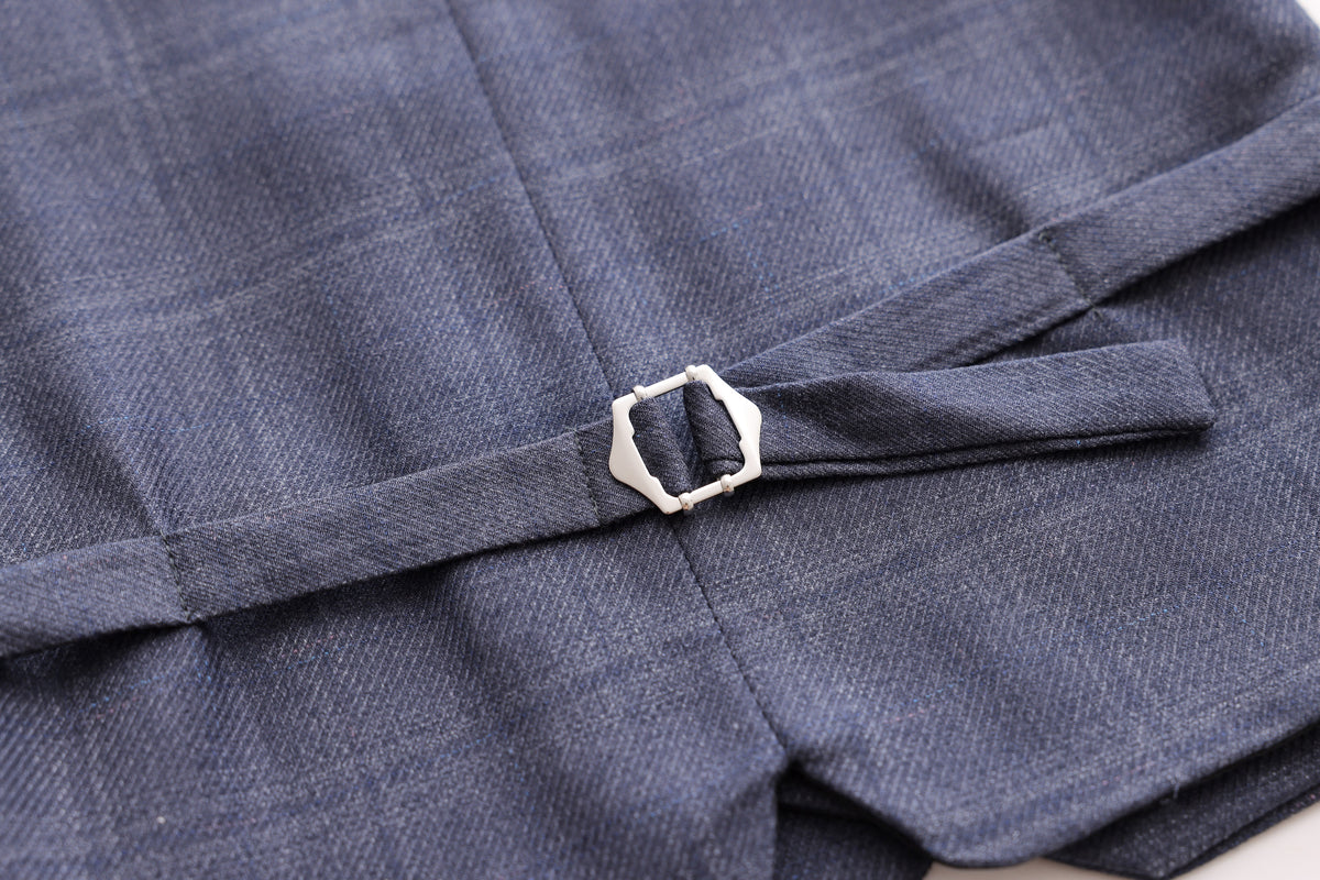 Checkered Vest - Navy