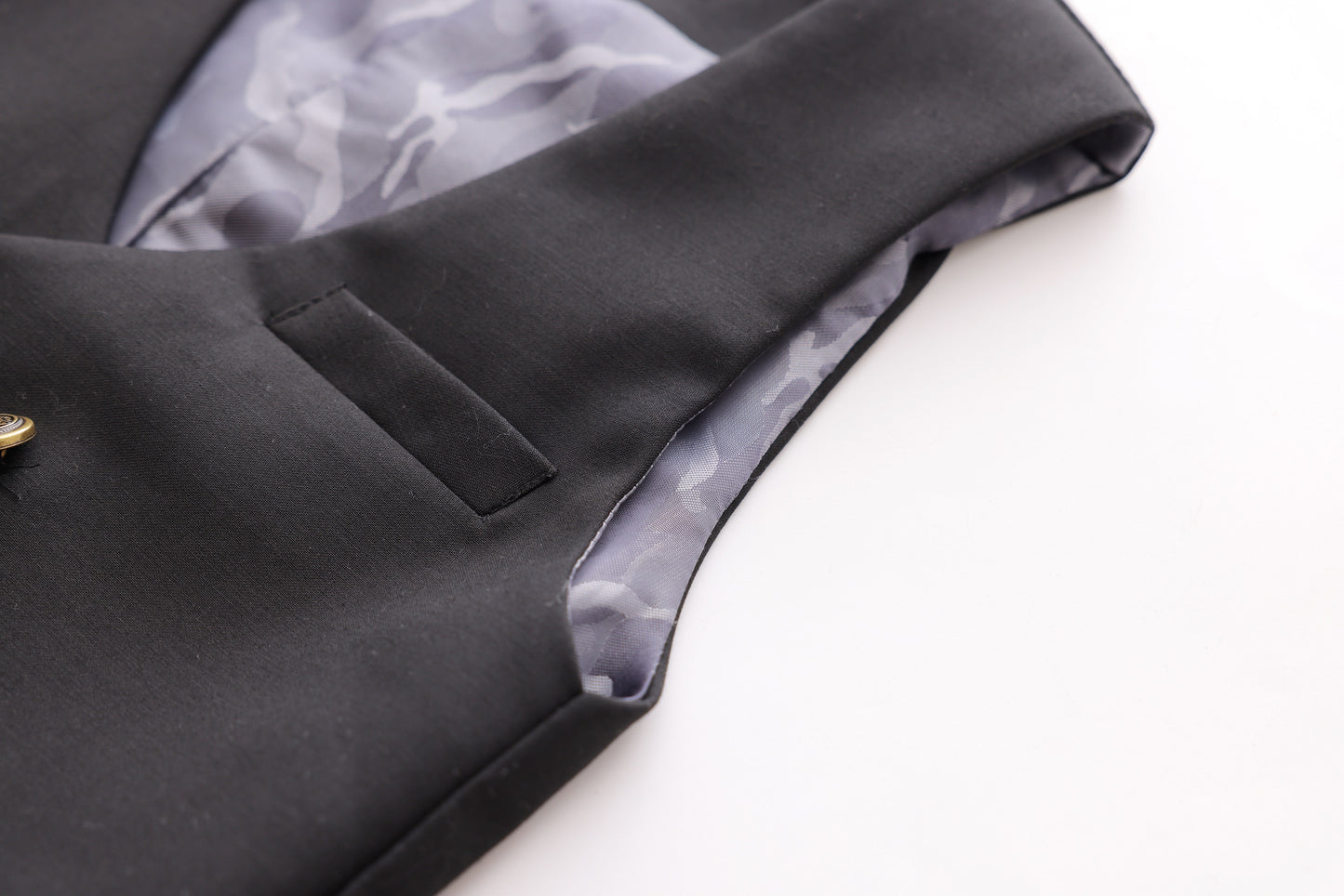 Gold Buttoned Vest - Black