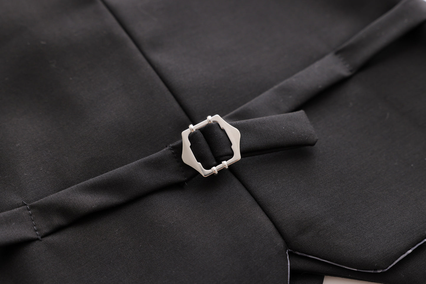 Gold Buttoned Vest - Black