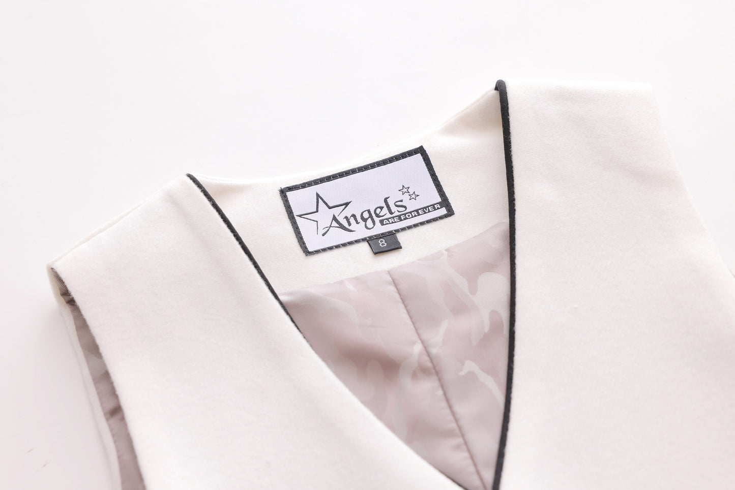 Piping Tuxedo Vest - White
