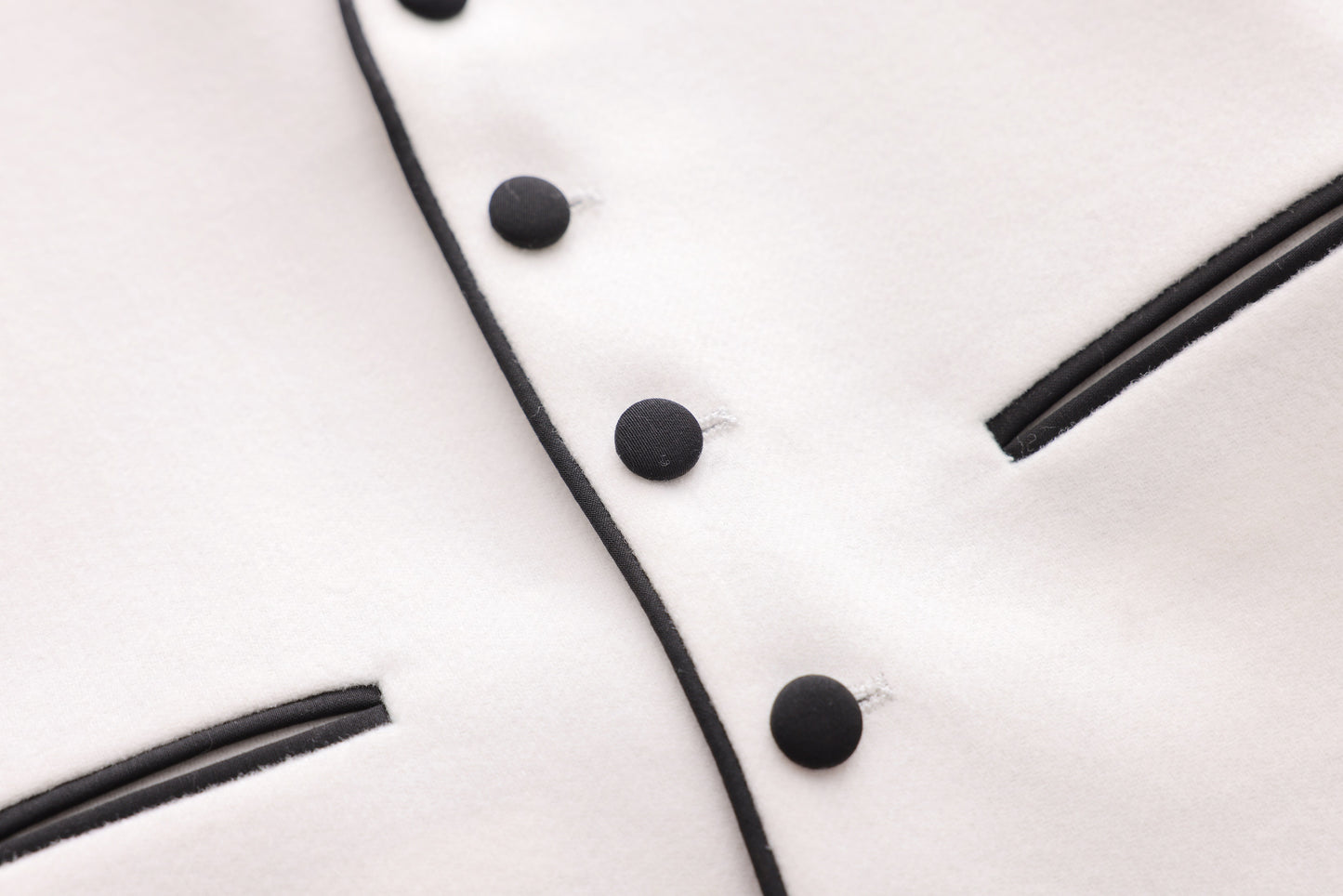 Piping Tuxedo Vest - White