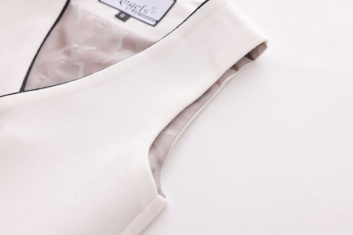 Piping Tuxedo Vest - White