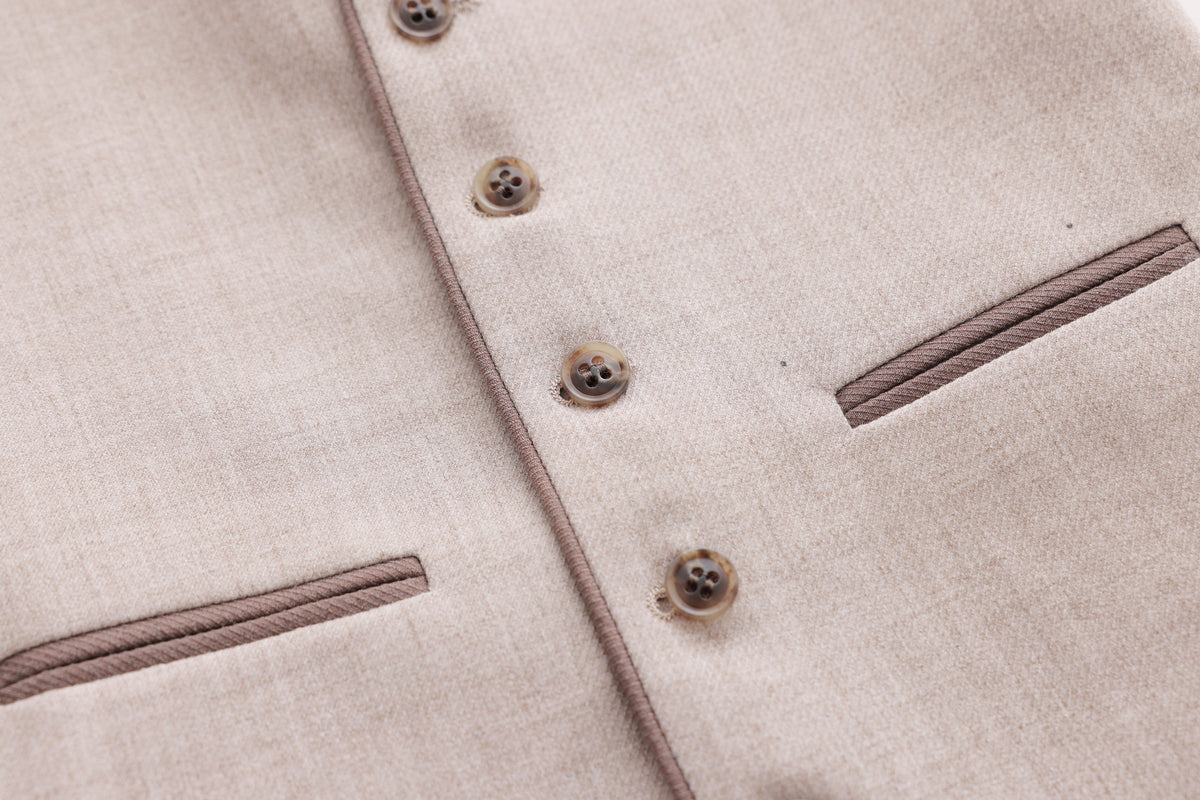 Piping Vest - Mocha
