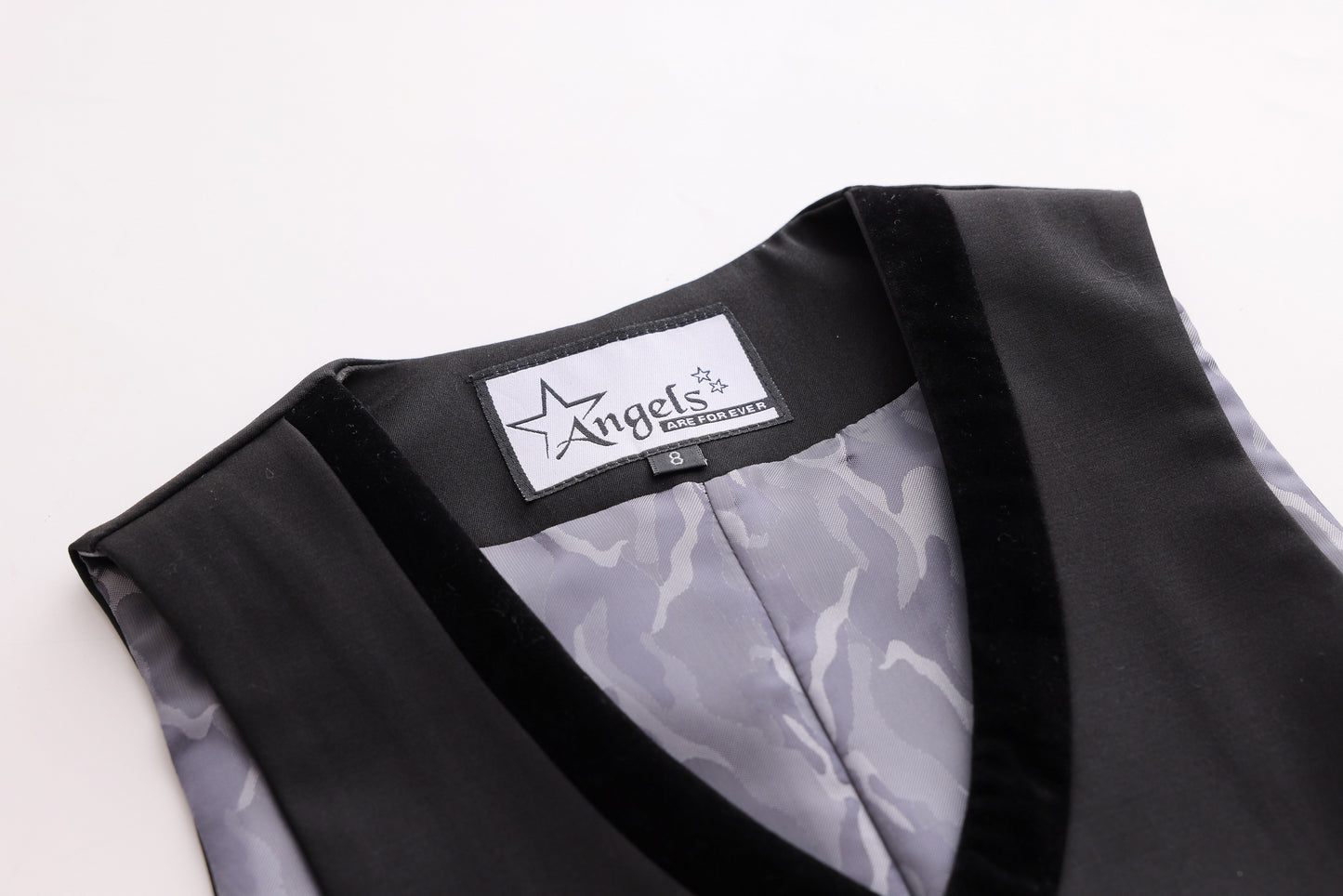 Velvet Lapel Vest - Black