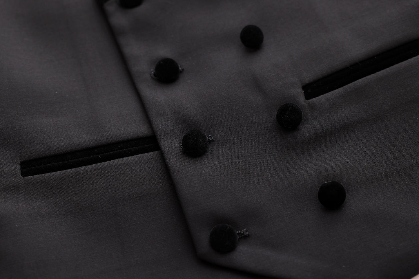 Velvet Lapel Vest - Black