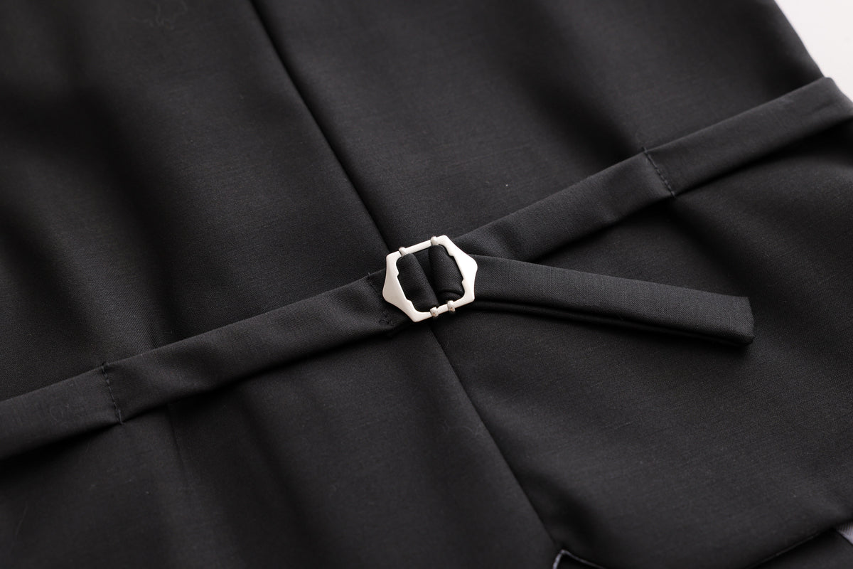 Velvet Lapel Vest - Black