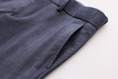 Checkered Trousers - Navy