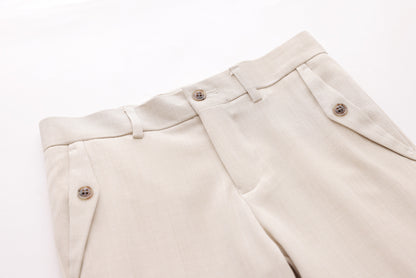 Diagonal Piping Trousers - Ivory