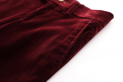 Velvet Trousers - Burgundy