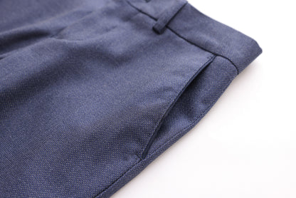 Honeycomb Textured Trousers - Navy