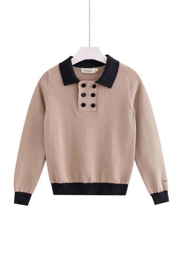 Combination Polo Knit - Mocha