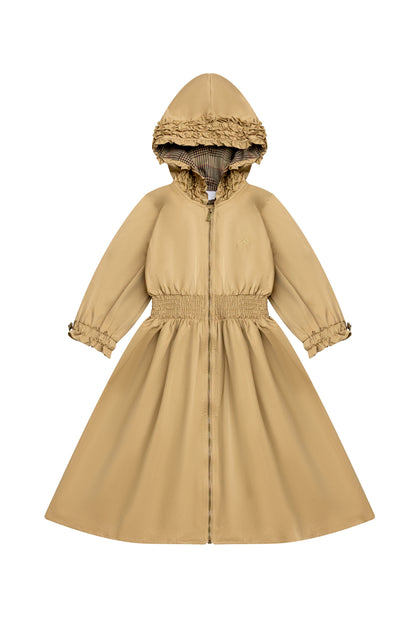 Nylon Hooded Dress - Mocha