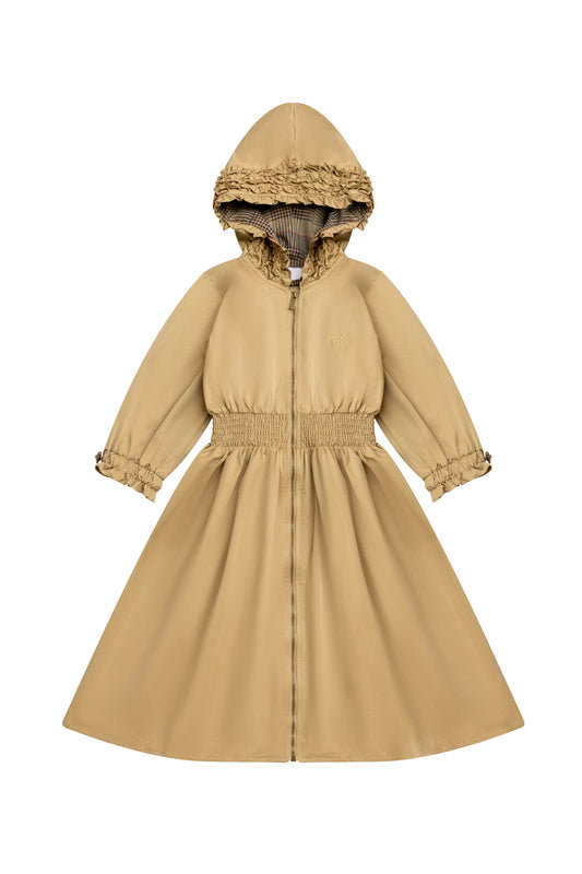 Nylon Hooded Dress - Mocha