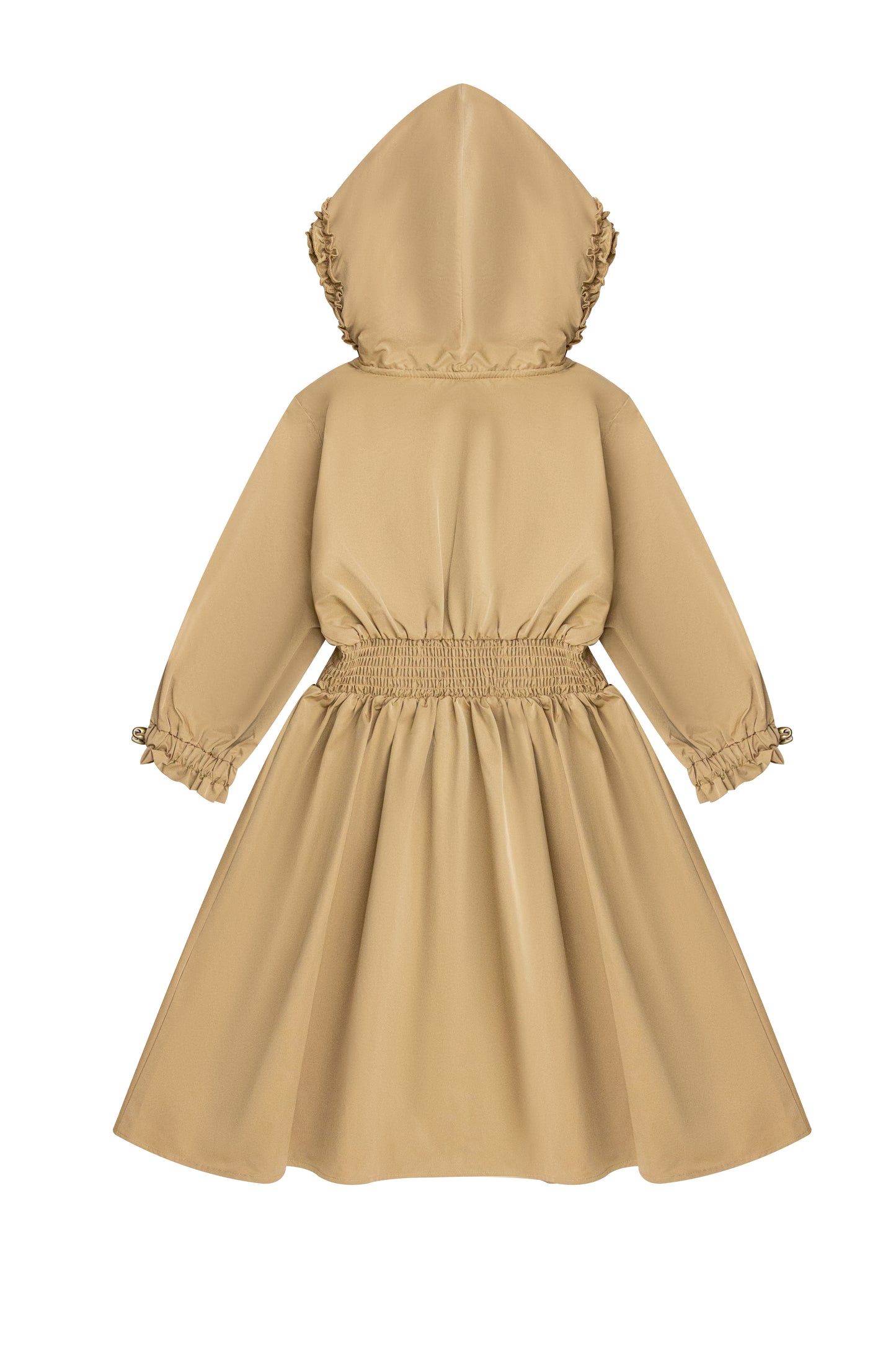 Nylon Hooded Dress - Mocha