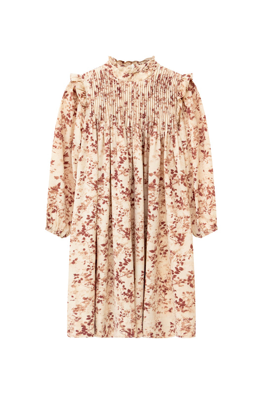 Papillon Pleated Dress - Burgundy